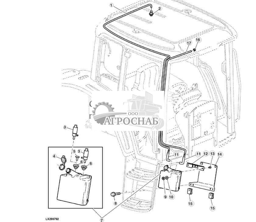 СИСТЕМА ОМЫВАТЕЛЯ ВЕТРОВОГО СТЕКЛА С БАЧКОМ 